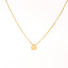 Carla Caruso Not So Itty Dot Necklace on 16" or 21" chain in matte 14k yellow gold fixed inline flat and hammered.