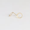 Open Circle Studs Earrings on white background.