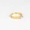 Side view of Slim Cigar Band with Diamond by Elizabeth Street Jewelry on white background.