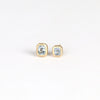 Alternate view of Bezel Set Asymmetrical Studs (earrings) by Elizabeth  Street Jewelry.