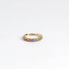 Purple Ombre Sapphire Euro Band by Elizabeth Street Jewelry is a gradient of mid purple to pink rose cut sapphires set into a&nbsp; euro eternity band in 14k gold. This band has a nearly flat back/underside for ultimate comfort and is perfect for stacking. Handmade in Los Angeles.