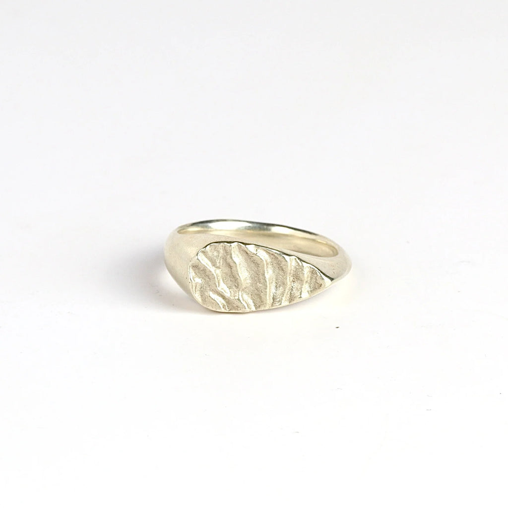 Tidal Teardrop Signet in white gold by Fraser Hamilton.
