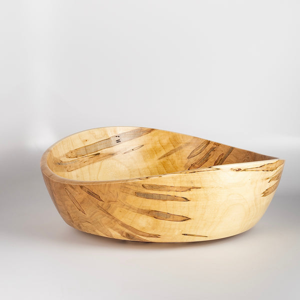 Side view of Circle Factory Bowl in Maple 15.5x 5 ibe George Petersen.