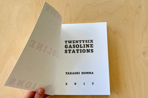 First page of Twenty Six Gasoline Stations by Takashi Homma.
