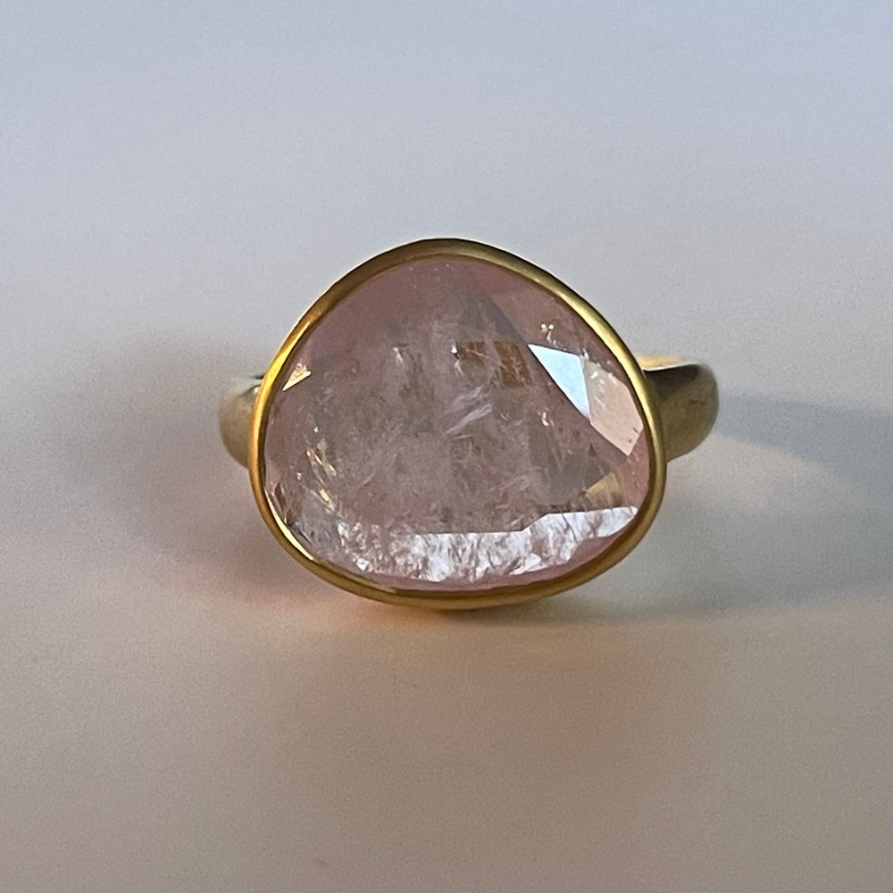 Shop shot of Morganite ring.