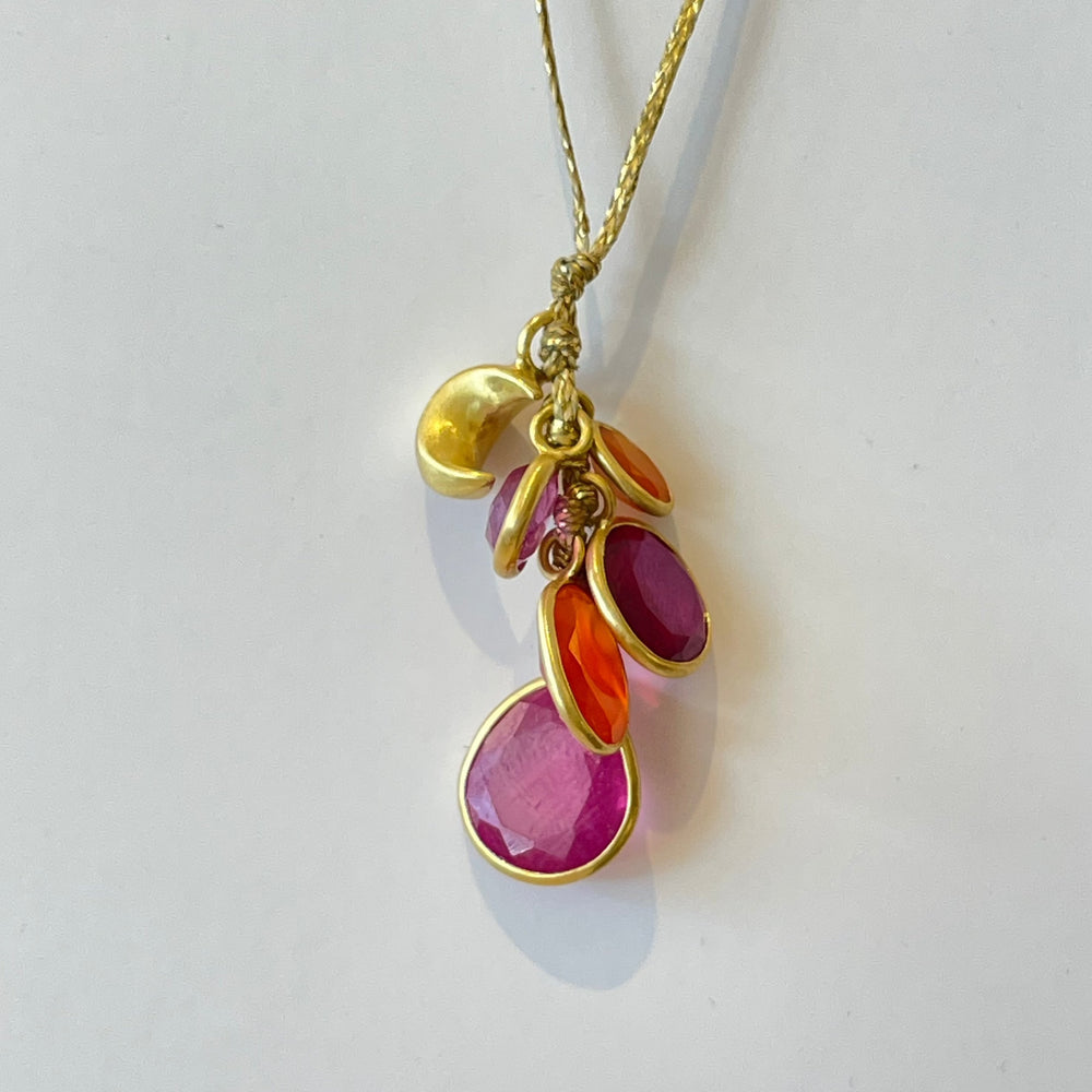 Colette Set Ruby and Carnelian necklace on white.