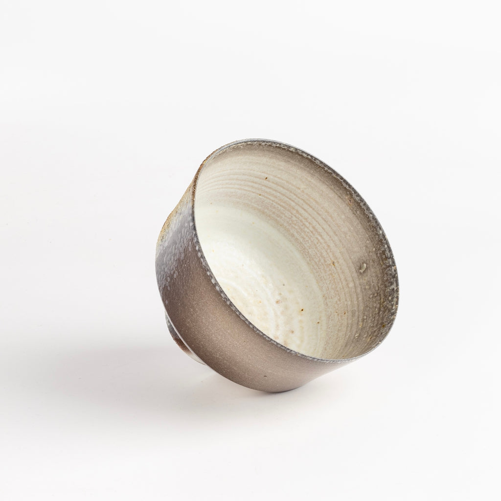 Inside of Kazegama Wood Fired Footed Tea Bowl by Lilith Rockett.