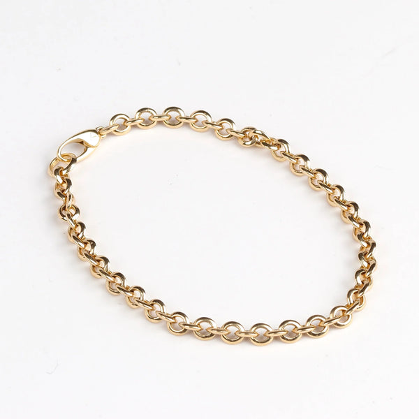 Micro Knofe Edge Link Bracelet by Lizzie Mandler is an 18k gold knife edge links bracelet made out of extra extra small micro clips of the same size in yellow gold with a hook closure.