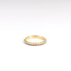 Lizzie Mandler The Othello Knife Edge Band ring in 18k yellow gold is a double eternity band  with black diamonds inone side and white on the other, shown on white background