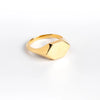 Alternate Side view of Hexagonal Reflection Signet ring by Makiko Wakita. 