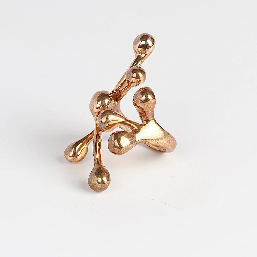 Monica Castiglioni Pistilli 29A Ring in bronze on white background.