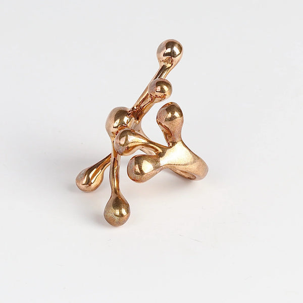 Monica Castiglioni Pistilli 29A Ring in bronze on white background.