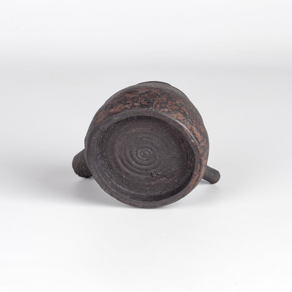 Stamp on Dark brown Kyusu teapot D by Muzuri ware.