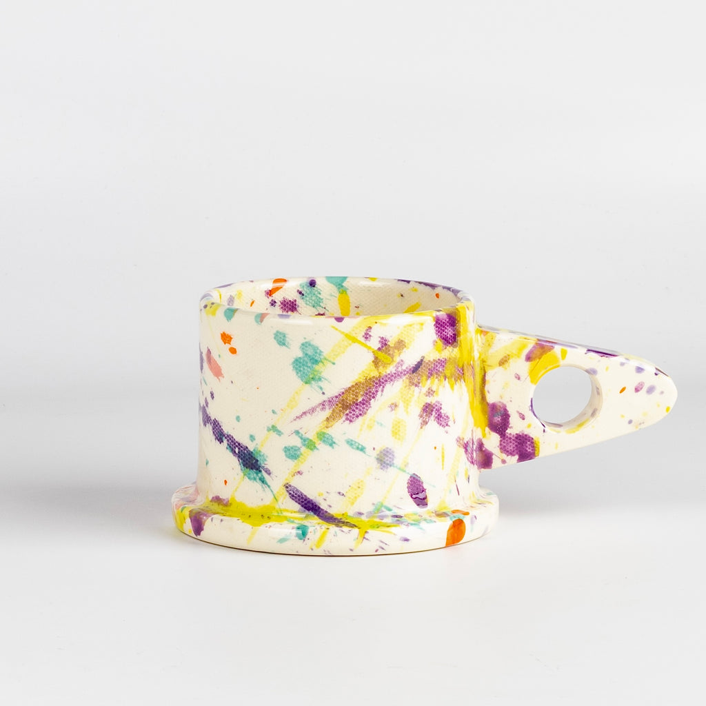 EXP standard splatter mugs by Peter Shire and Echo Park Pottery - E