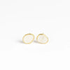 A new and smaller version of Pippa Small Classic Stud studs earrings in moonstone and 18k yellow gold.