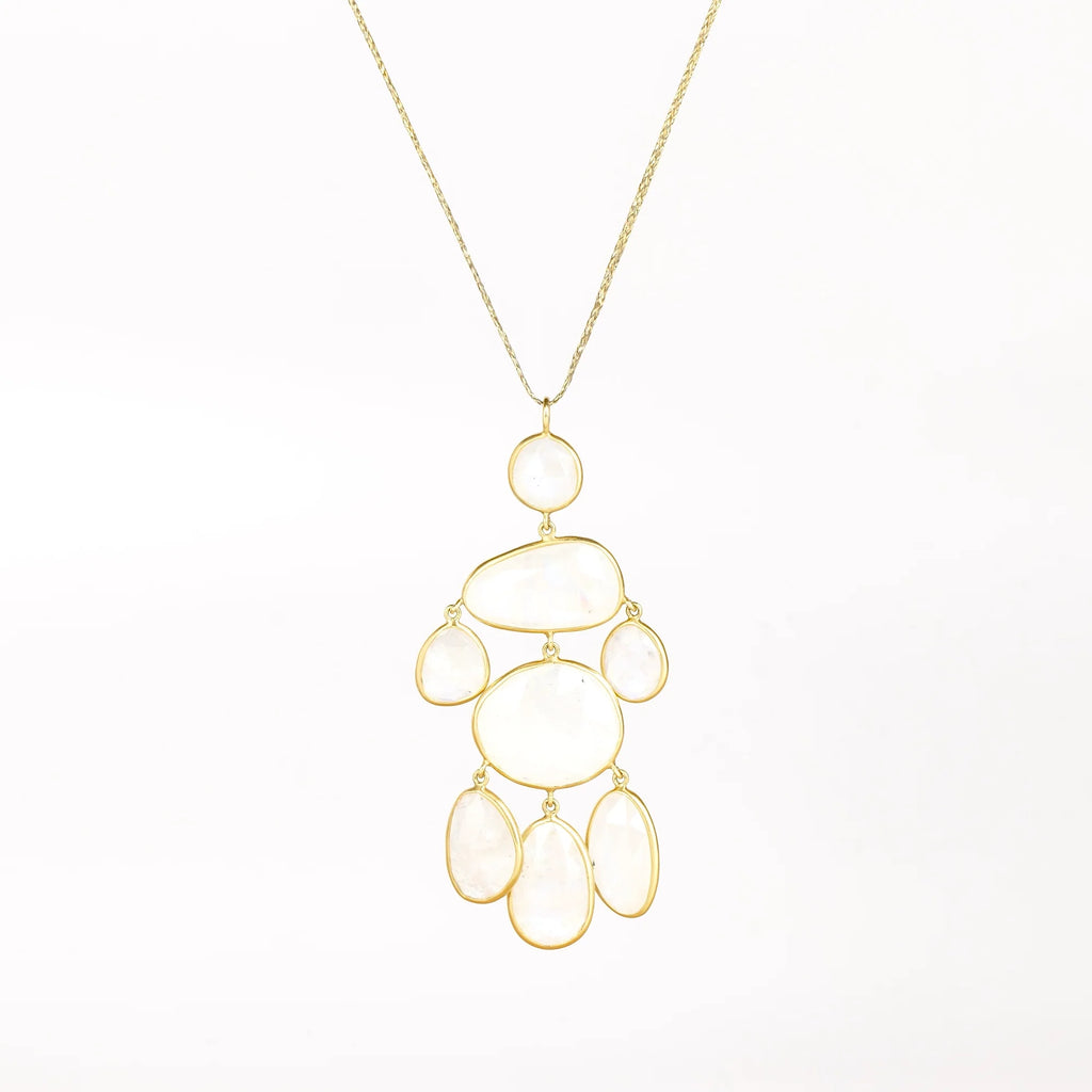 Baroque Pendant in Moonstone and 18K by Pippa Small on white.