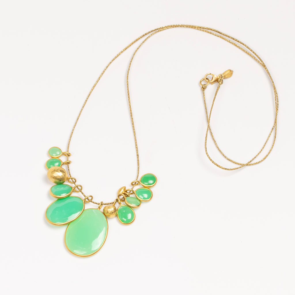 Full image of Colette Chrysoprase Cluster Necklace in Flourishing Greens by Pippa Small Jewelry .