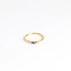 Polly Wales Anna Kite Halo Ring 18k yellow recycled gold blue sapphire white diamonds two 2 size 6