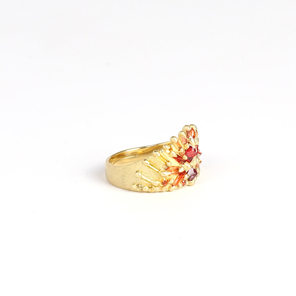 Side view of Neli Half Shield ring by Polly Wales.