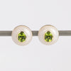 Lollipop Button Earrings Cushion Peridot in Chalcedony by Retrouvai.