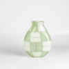 Robin Mix Small Green Basketweave Pezzati Vase made and mouth blown in Tunbridge, Vermont.