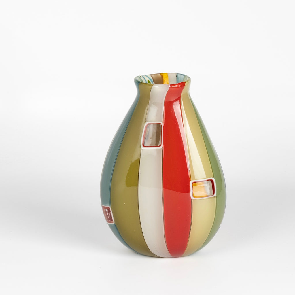 Flat cane side of vase by Robin Mix.
