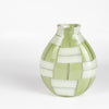 Robin Mix Small Green Basketweave 7" Vase made and mouth blown in Tunbridge, Vermont.