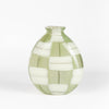 Robin Mix Small Green Basketweave 7" Vase made and mouth blown in Tunbridge, Vermont.