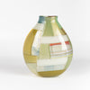 Other side of Robin Mix patchwork color block  multicolor "crazy quilt" vase 8" .