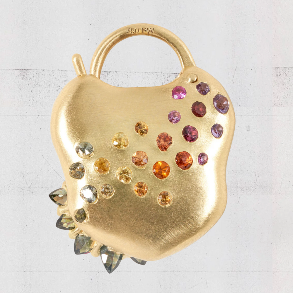 
            
                Load image into Gallery viewer, Back of Double Daisy Cluster Padlock Necklace by Polly Wales 
            
        