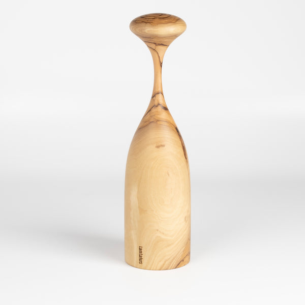 Other side of Serratus Pepper Mill in Olivewood olive wood byTantalus .