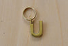 'U' Letter keyring, key chain, key ring in brass made by Carl Aubock. 