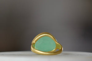Back of Large Greek Ring in Chrysoprase by Pippa Small Jewellery.