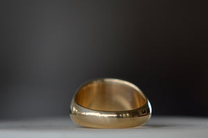 Back view of Tidal Square Signet ring by Fraser Hamilton in yellow gold.