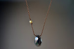 Black Diamond and 18K Bead Pendant Necklace