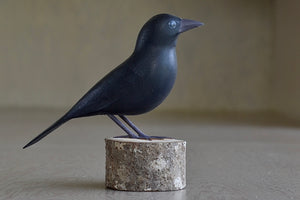 Decorative Wood bird from Brazil - Black Crow..
