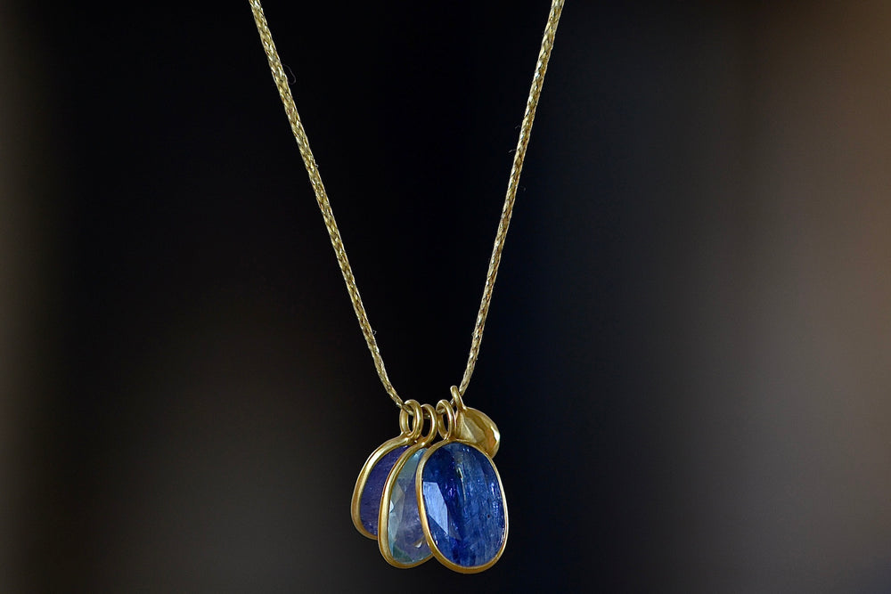 Triple Colette Mixed Blue Necklace in light and space color way by Pippa Small.