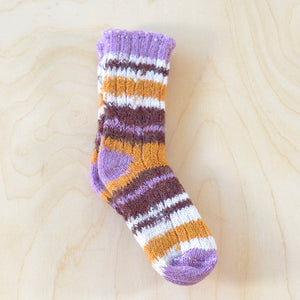 Lisa B baby socks in lilac. They don't fall off.
