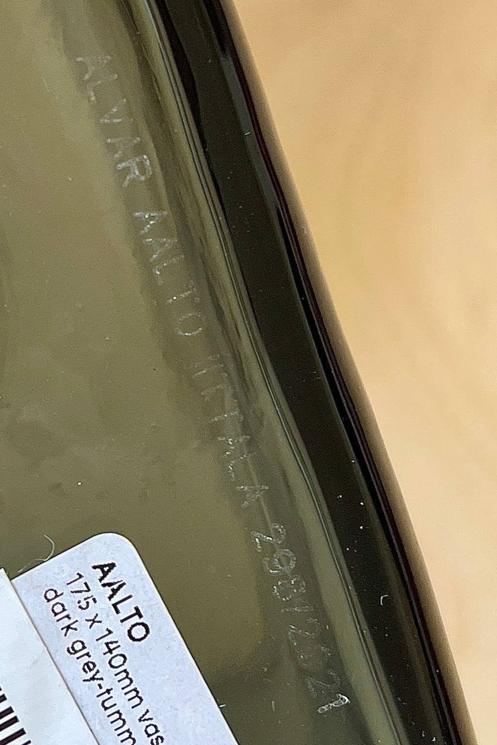 Gray Boomerang Alvar Aalto vase numbered 298 of 2021. 