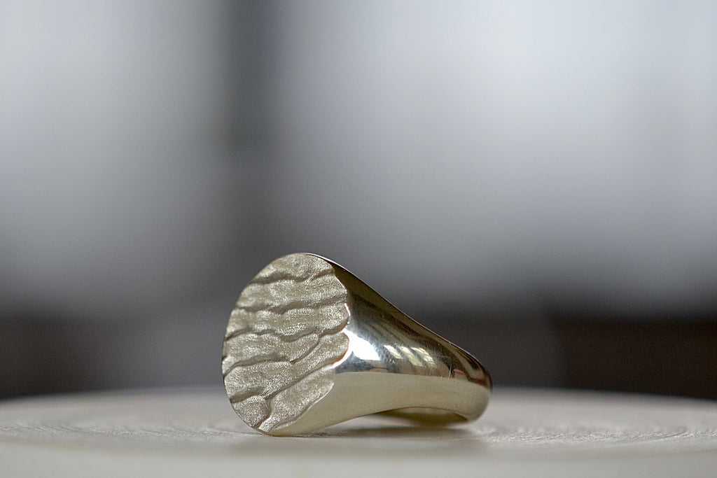 White Tidal Round signet 11 by Fraser Hamilton.