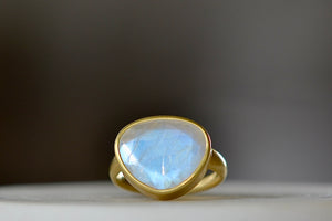 Large Rainbow Moonstone Greek Ring by Pippa Small turned.
