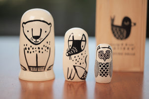 Forest friends Nesting dolls.