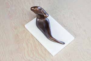 
            
                Load image into Gallery viewer, Sculpture in bronze of Modern Seated Woman by Anne Ricketts.
            
        