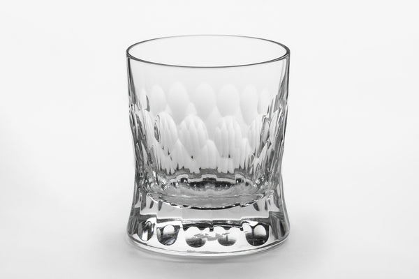 Whiskey Glass I "Cuttings" Series 200ml 6.75oz Crystal glass handcrafted in Waterford Ireland.  Designed by Martino Gamper and included in the permanent collection of the Musee des Arts Decoratifs.