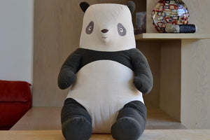 Very Large Danish Panda in Cotton by Maileg with ribbed fabric.