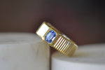 Pleated Blue Sapphire Solitaire