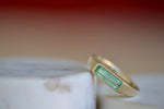 Slim Emerald Signet Ring