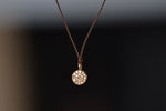 Pave Diamond Pendant Necklace in Gold on Cord
