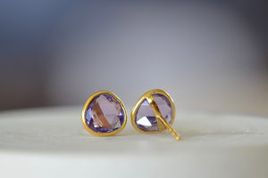 
            
                Load image into Gallery viewer, Purple Amethyst Classic Studs Stud Earrings by Pippa Small.
            
        