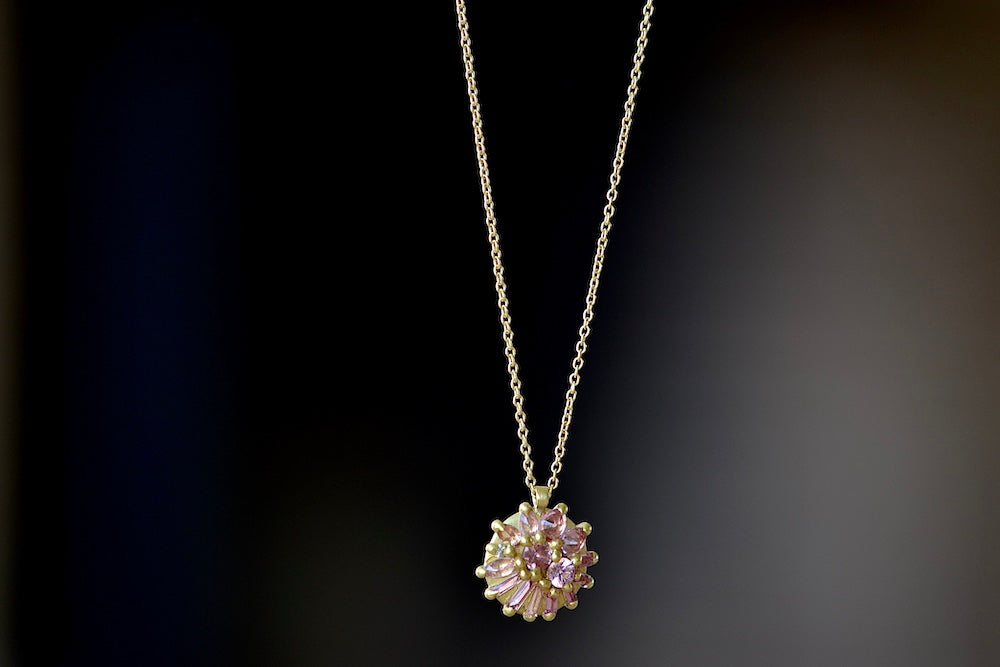 Lotus Pendant Necklace in Peony Pink